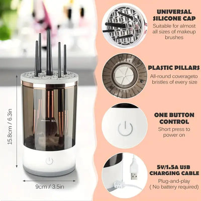 Electric Makeup Brush Cleaner (USB, Auto Rotating)