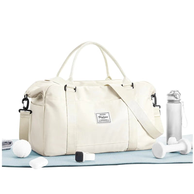Duffle Bag Women Travel Bag Weekender Bags with Laptop Compartment and Wet Pocket Overnight Bag Womens Mens Traveling Carry On Bag Luggage Gym Bag Hospital Bags for Labor and Delivery Beige