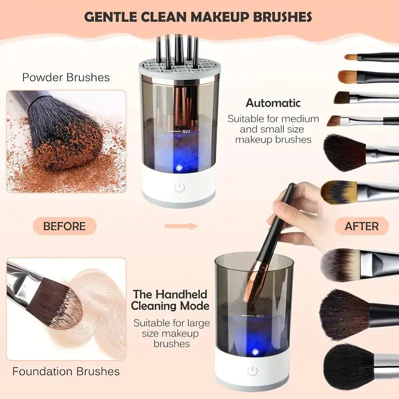 Electric Makeup Brush Cleaner (USB, Auto Rotating)