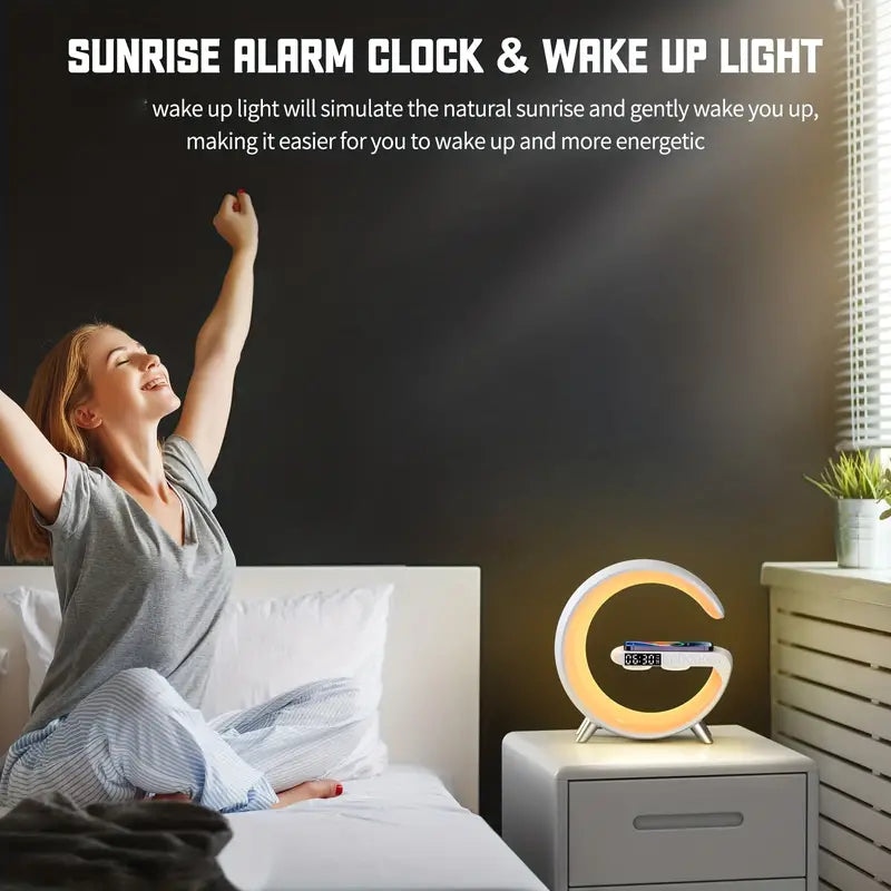 Sunrise Alarm Clock with 15W Wireless Charger & RGB Light