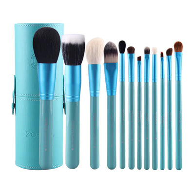 Zoreya 12-Piece Colorful Makeup Brush Set