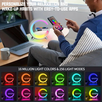 Sunrise Alarm Clock with 15W Wireless Charger & RGB Light