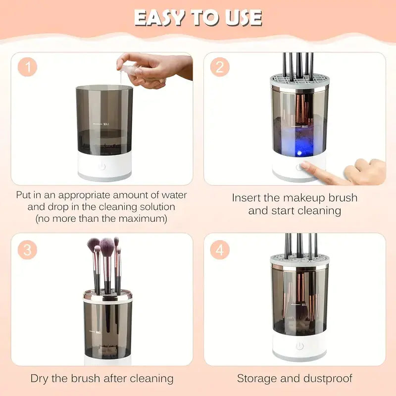 Electric Makeup Brush Cleaner (USB, Auto Rotating)